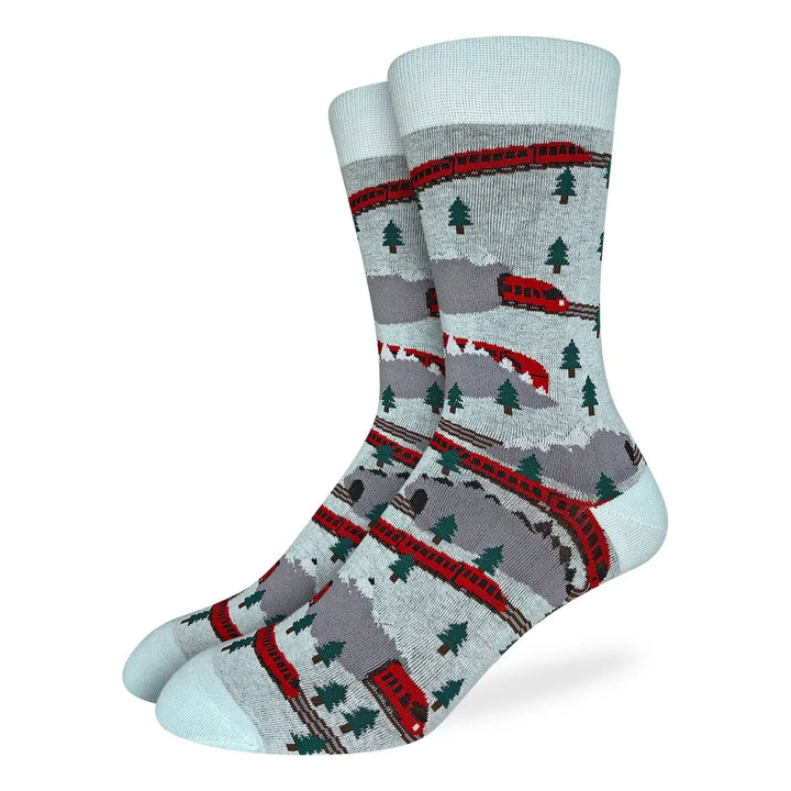 Chaussettes mi-mollet « Trains en mouvement » de Good Luck Sock 