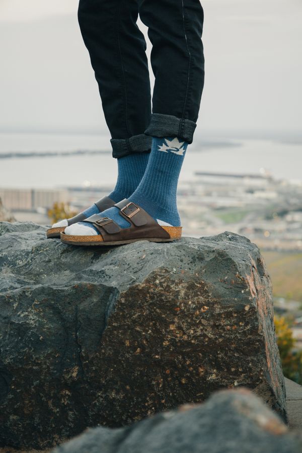 Chaussettes de randonnée en maille de laine mérinos Trans Canada Trail - Fabriquées au Canada 