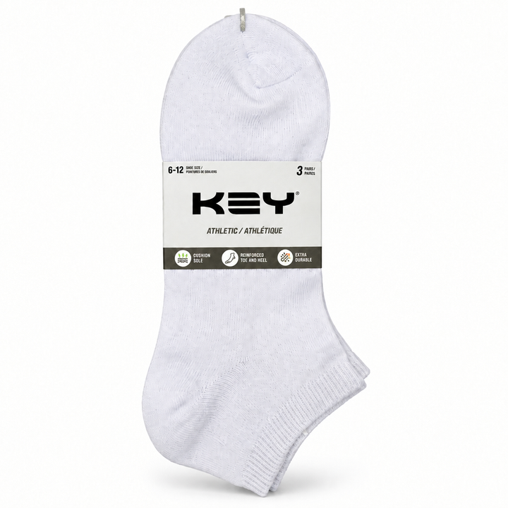 White socks with price sticker removed