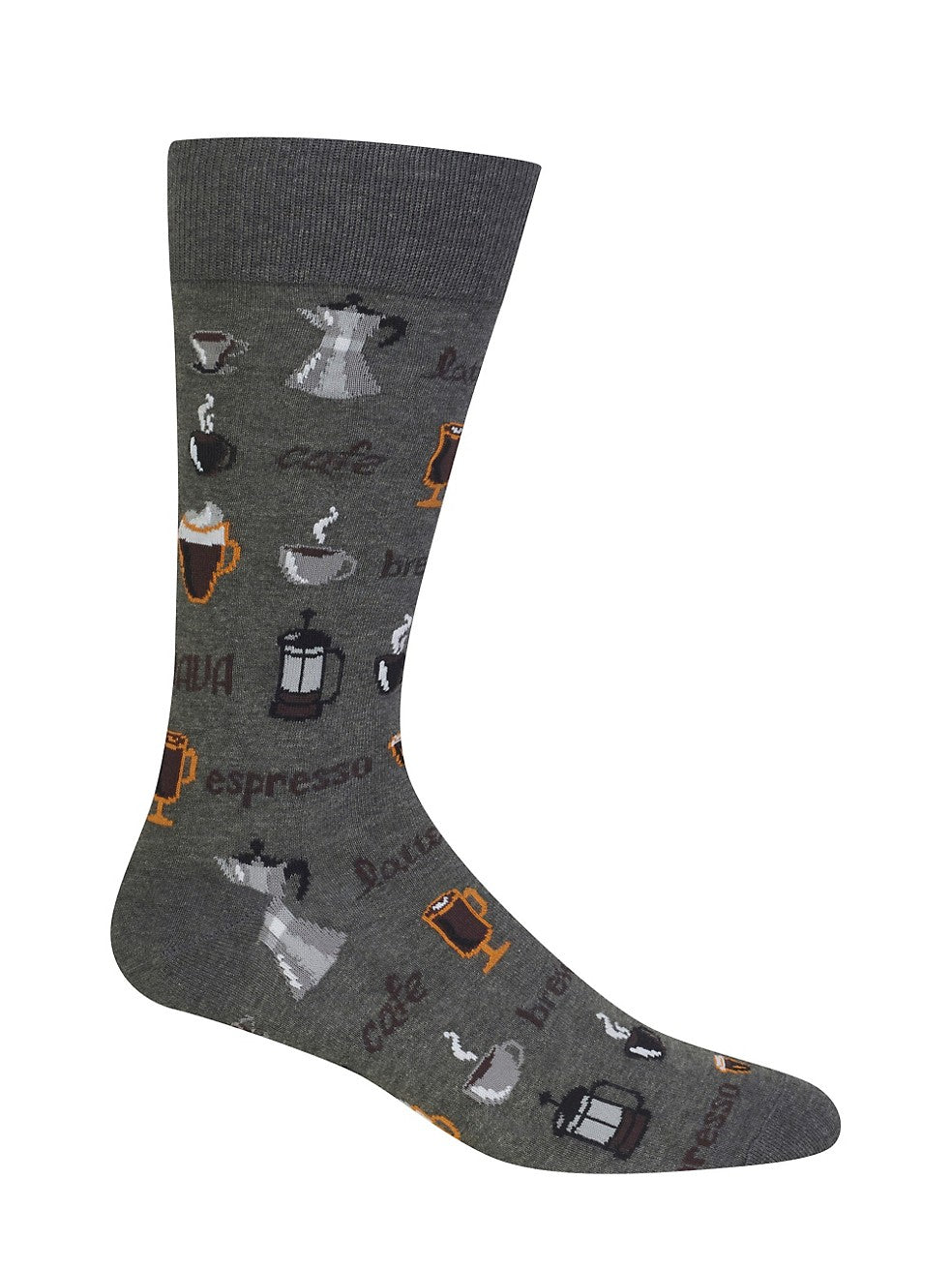 "Coffee" Cotton Crew Socks by Hot Sox - Large