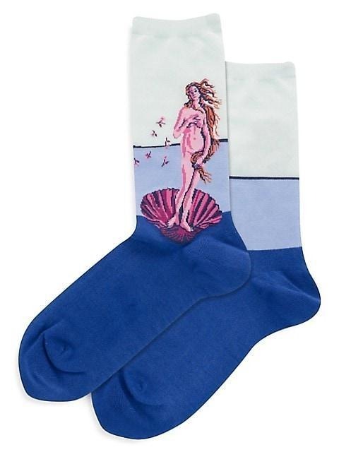 "Birth of Venus Pop Art" Cotton Socks by Hot Sox - Medium - SALE