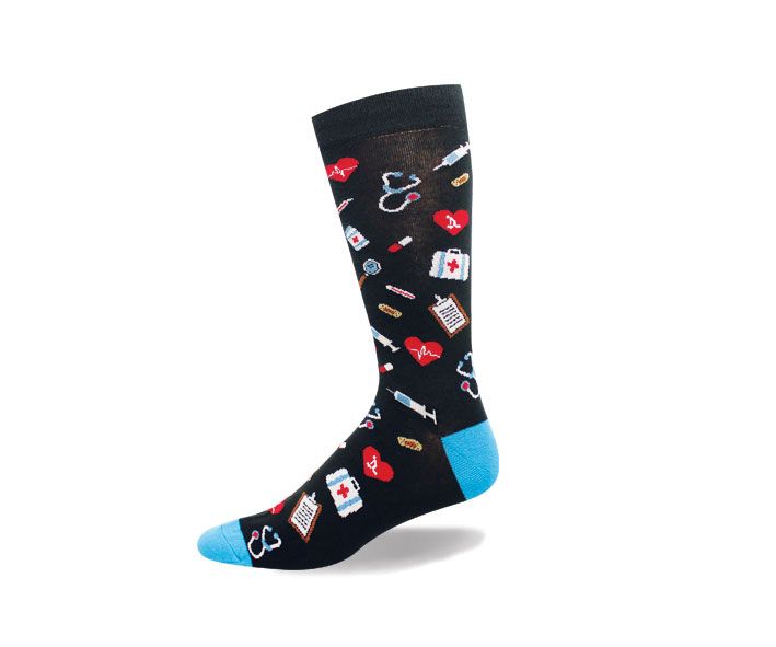 Chaussettes en coton « médicales » de Crazy Toes - Large 