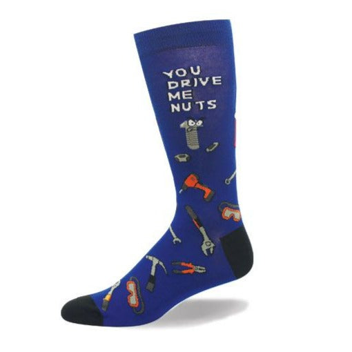 "You Drive Me Nuts" Cotton Socks by Crazy Toes-Large