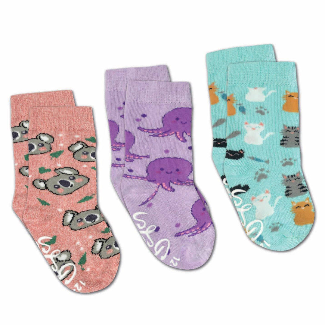 Kids Cats, Koala and Octopus Socks by Good Luck Sock – Great Sox