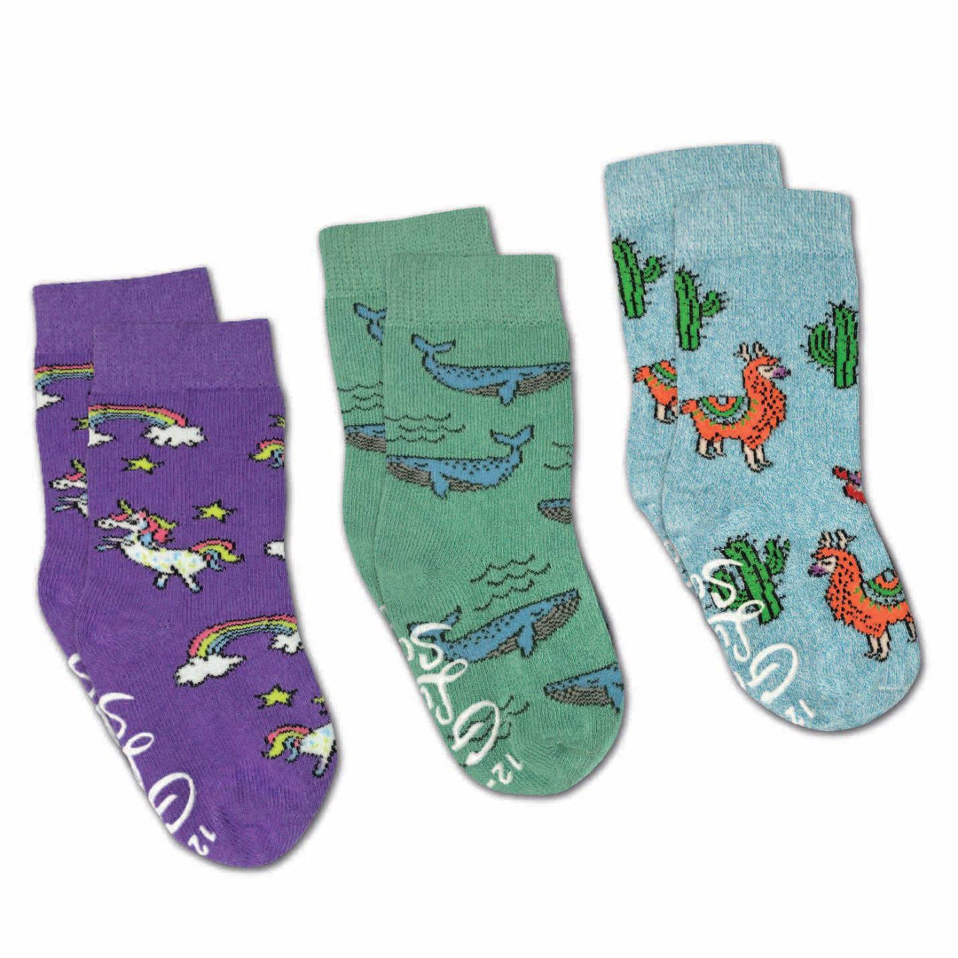 Kids "Llamas, Unicorns and Whales" Socks by Good Luck Sock