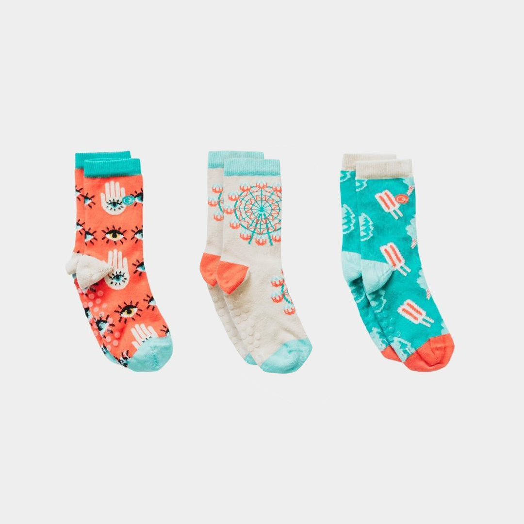 Q for Quinn "Carnival " Toddler Socks (3 pairs)