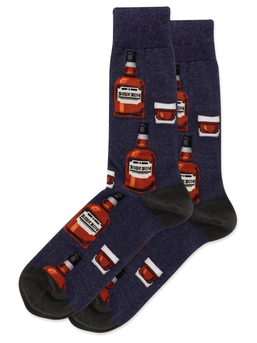 Hot Sox "Bourbon" Cotton Crew Socks - Large