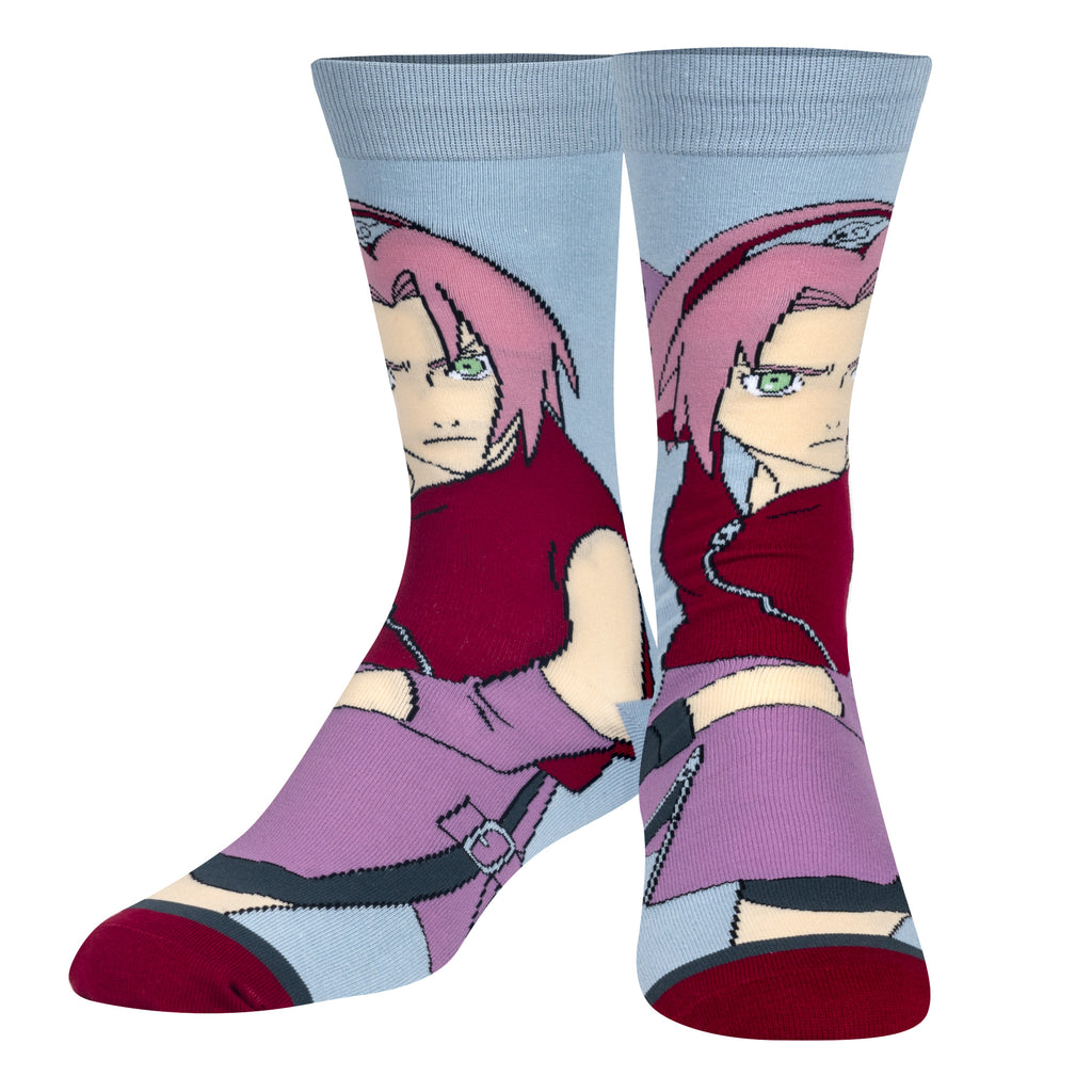 "Sakura" Cotton Crew Socks by ODD Sox - Large