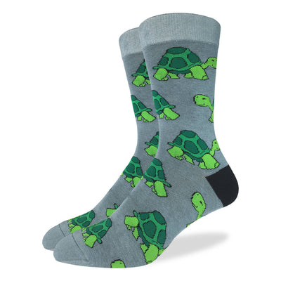 "Turtle" Cotton Crew Socks by Good Luck Sock