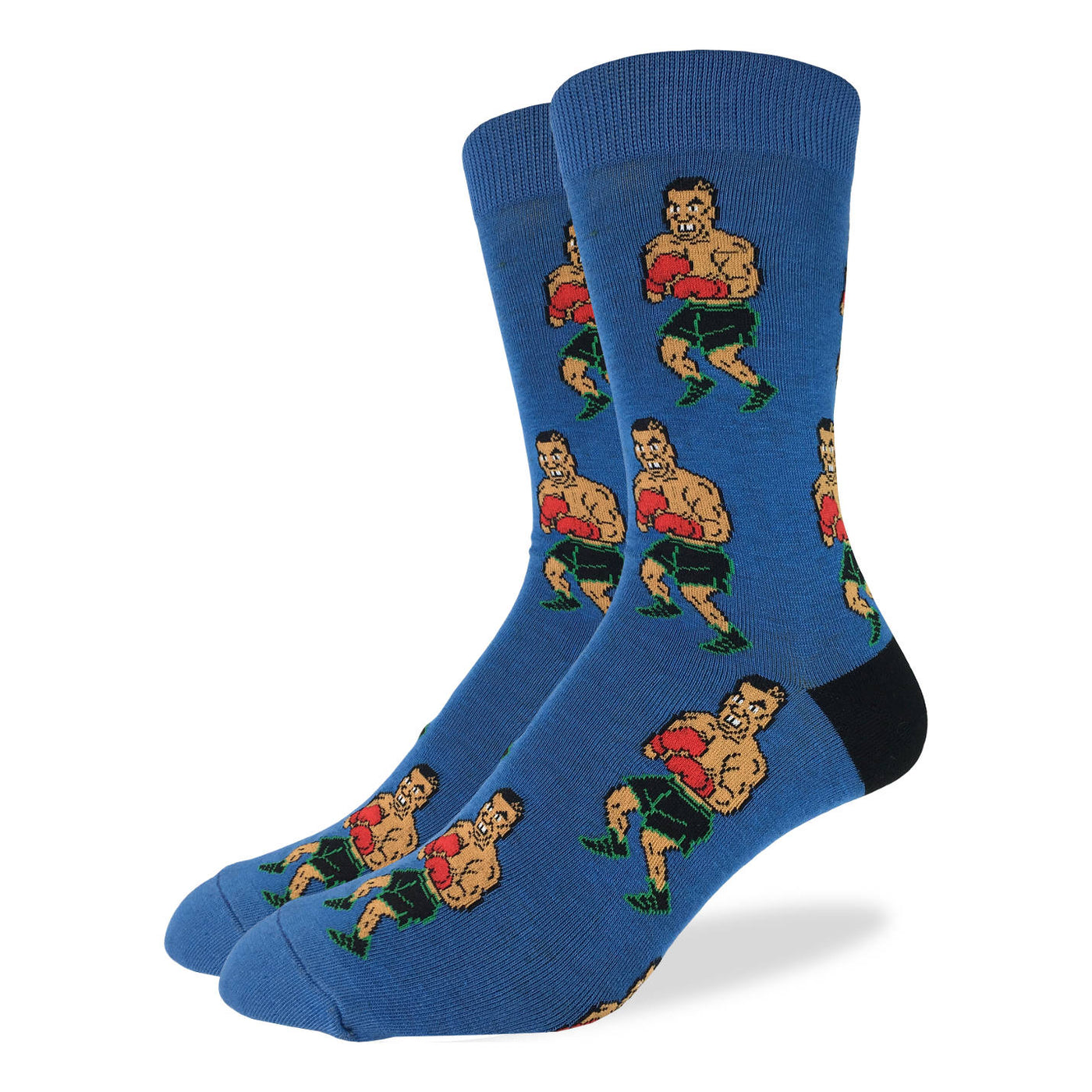 "Tyson Punch Out" Cotton Crew Socks by Good Luck Sock