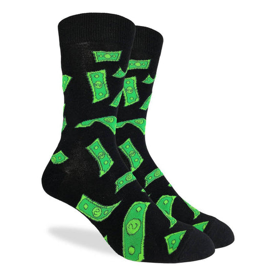 "Raining Money" Crew Socks by Good Luck Sock - Large