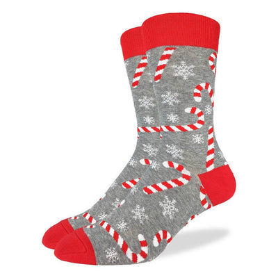 "Candy Canes" Cotton Crew Socks by Good Luck Sock