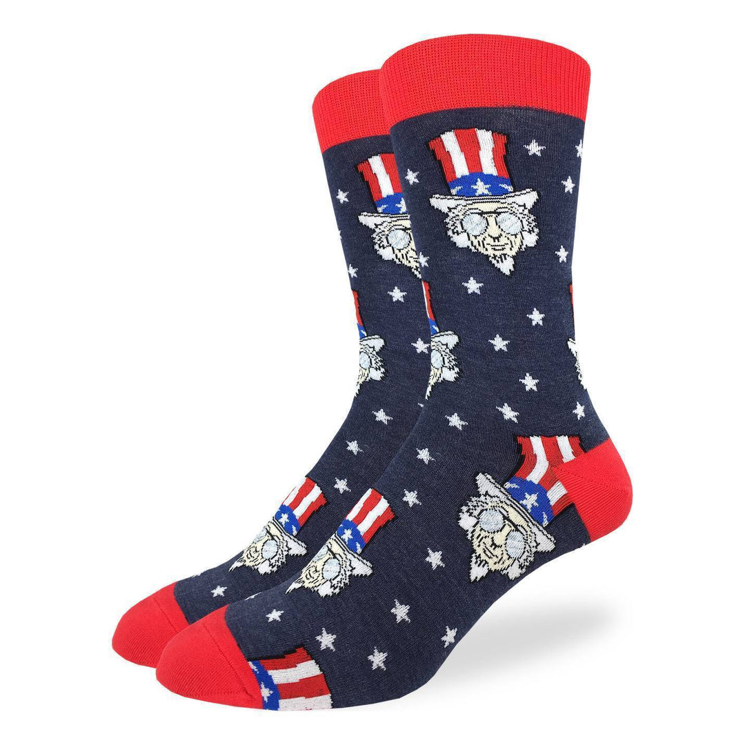 "Cool Uncle Sam" Crew Socks by Good Luck Sock - Large - SALE