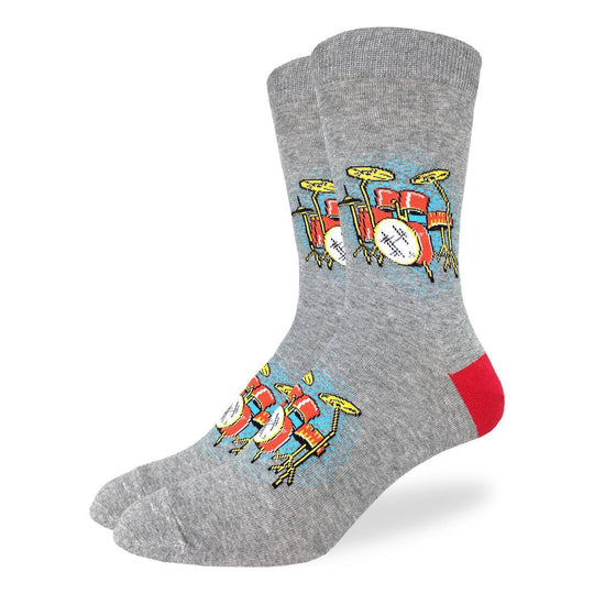 "Drums" Cotton Crew Socks by Good Luck Sock