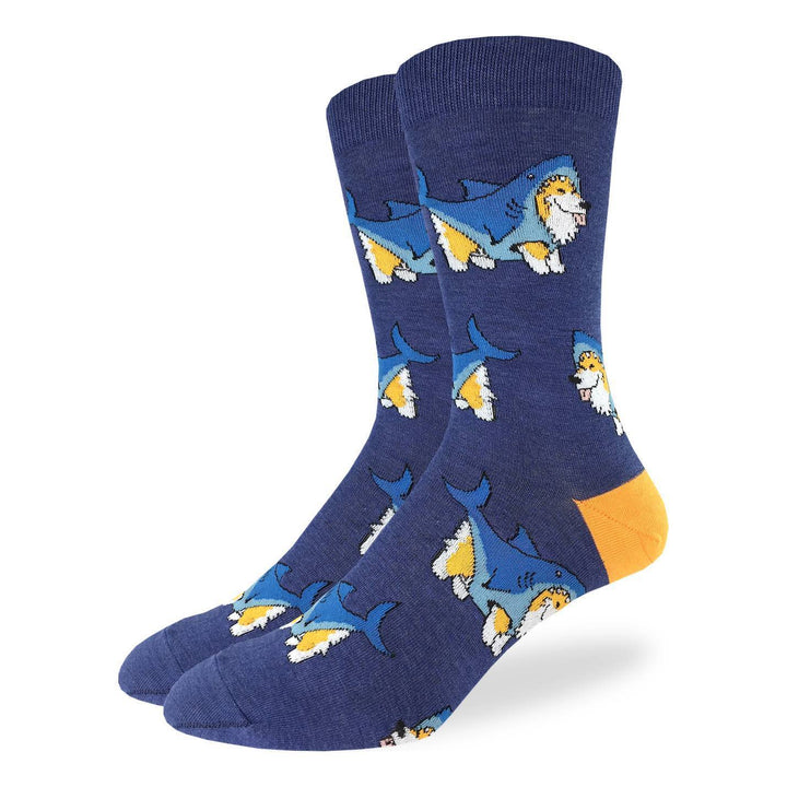 animal socks with corgi shark pattern
