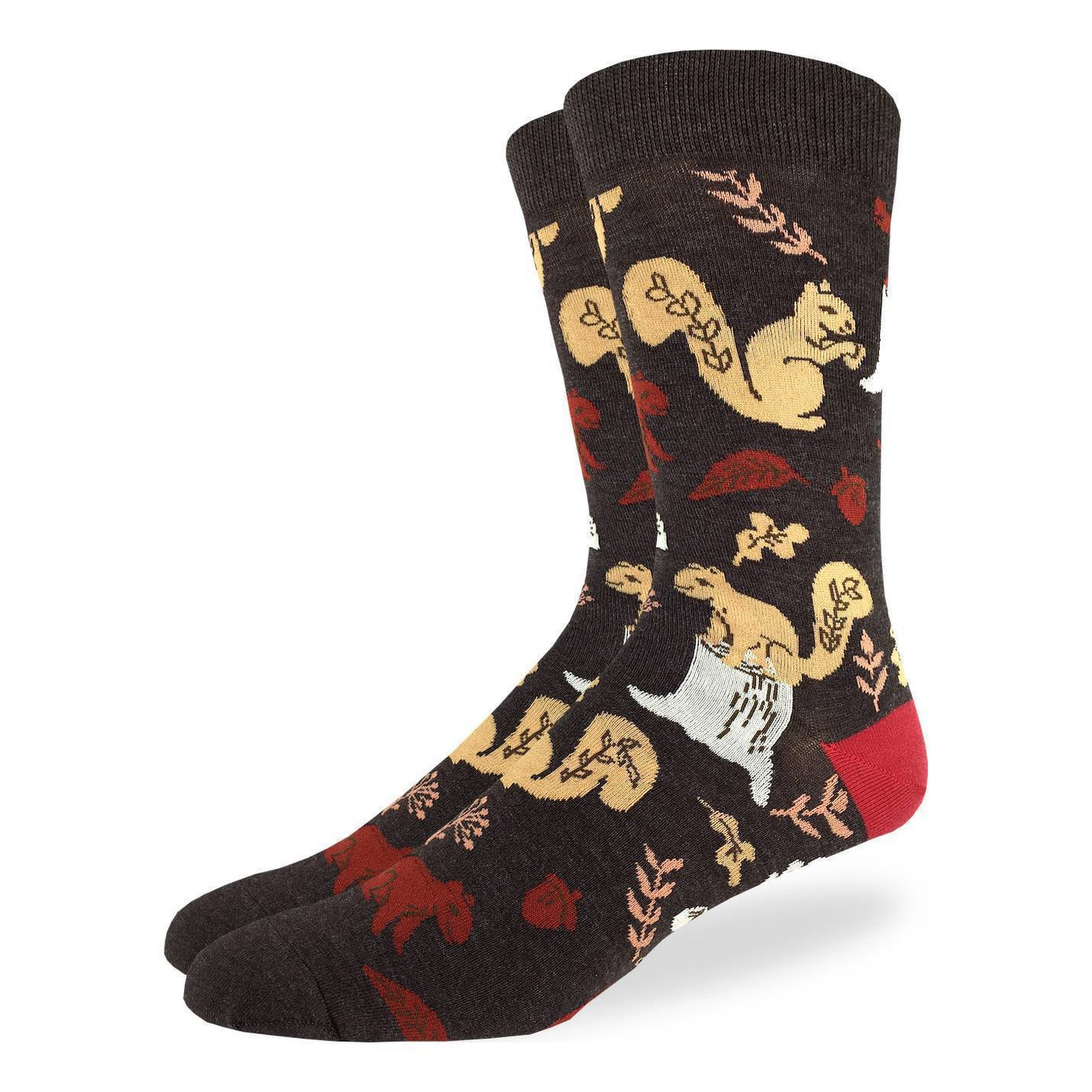 "Woodland Squirrel" Cotton Crew Socks by Good Luck Sock