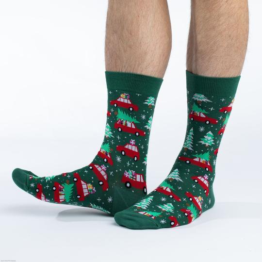 "Christmas Trees" Cotton Crew Socks by Good Luck Sock- SALE
