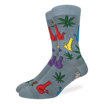 "Stoned Bongs" Cotton Crew Socks by Good Luck Sock - SALE