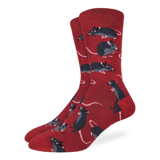 "Rats" Cotton Crew Socks by Good Luck Sock