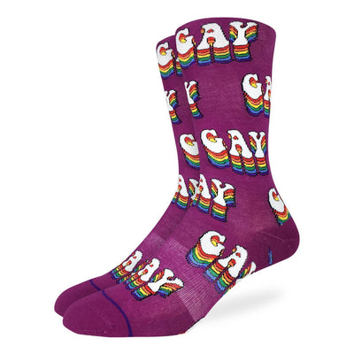 "Gay Pride" Cotton Crew Socks by Good Luck Sock