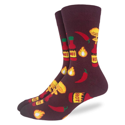 "Hot Sauce" Cotton Crew Socks by Good Luck Sock