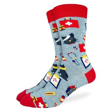 "Veterinarian" Cotton Crew Socks by Good Luck Sock - SALE