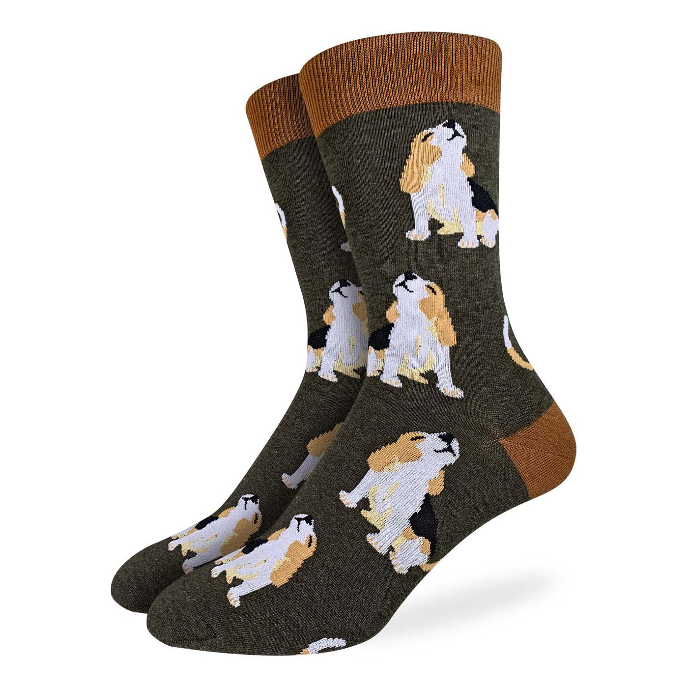 animal socks with howling beagle