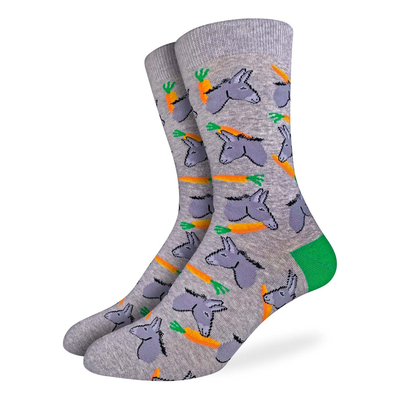 "Donkeys & Carrots" Crew Socks by Good Luck Sock