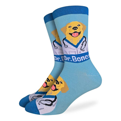 "Dr. Bones" Cotton Crew Socks by Good Luck Sock - SALE