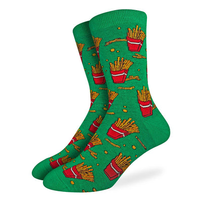 "French Fries" Crew Socks by Good Luck Sock - Large