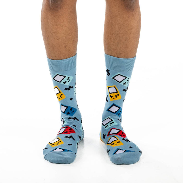 "Handheld Game Console" Crew Socks by Good Luck Sock - Large