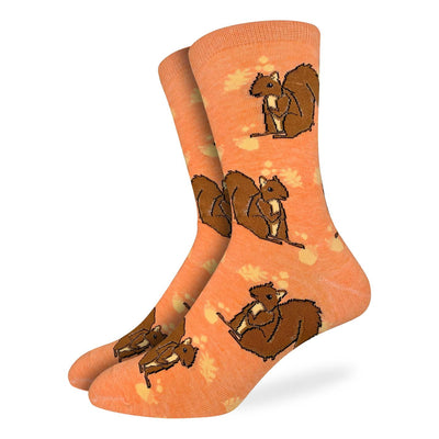 "Orange Squirrel" Crew Socks by Good Luck Sock