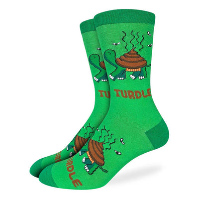 "Turdle" Cotton Crew Socks by Good Luck Sock - SALE