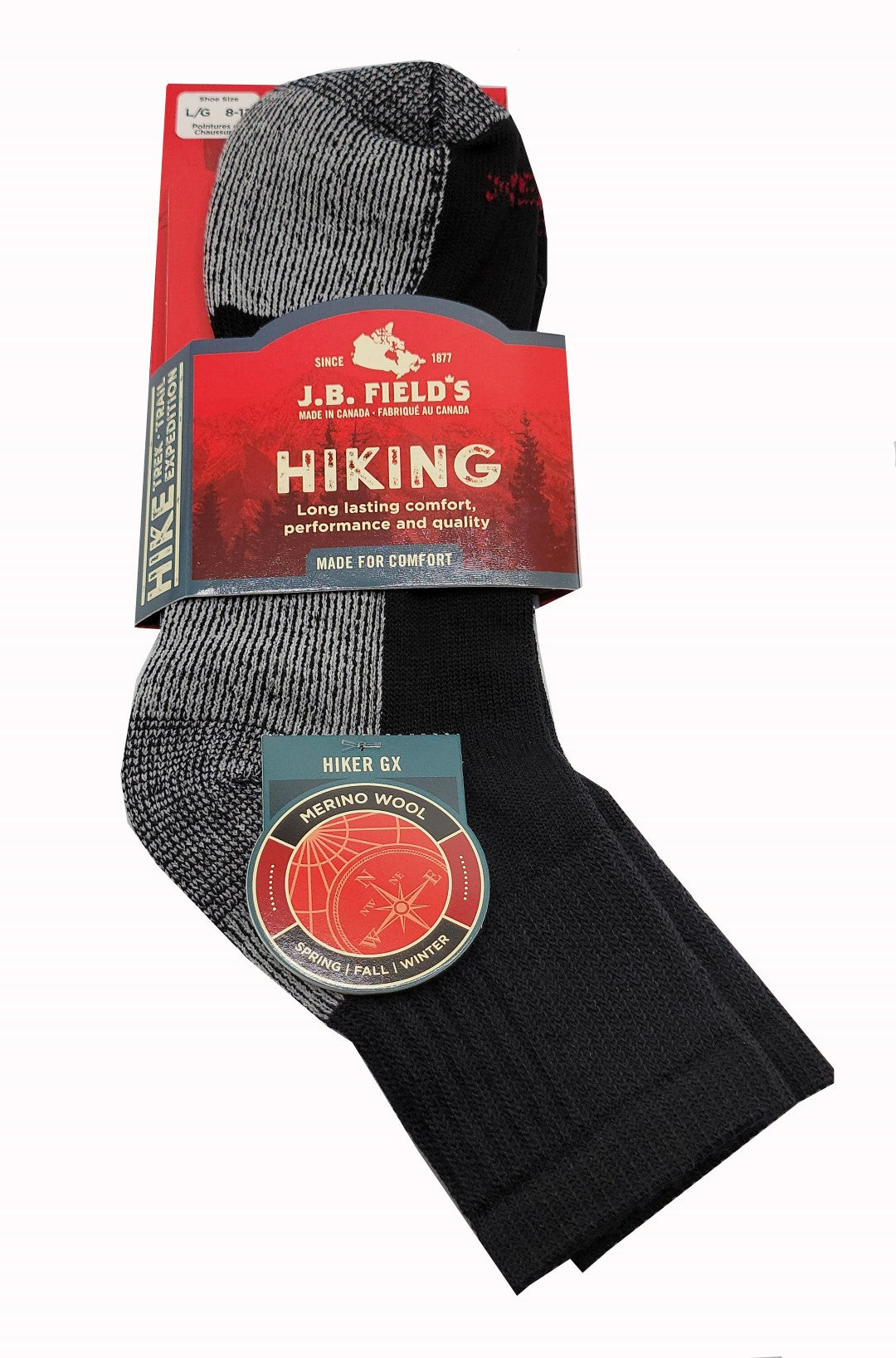 merino wool hiking ankle socks in black