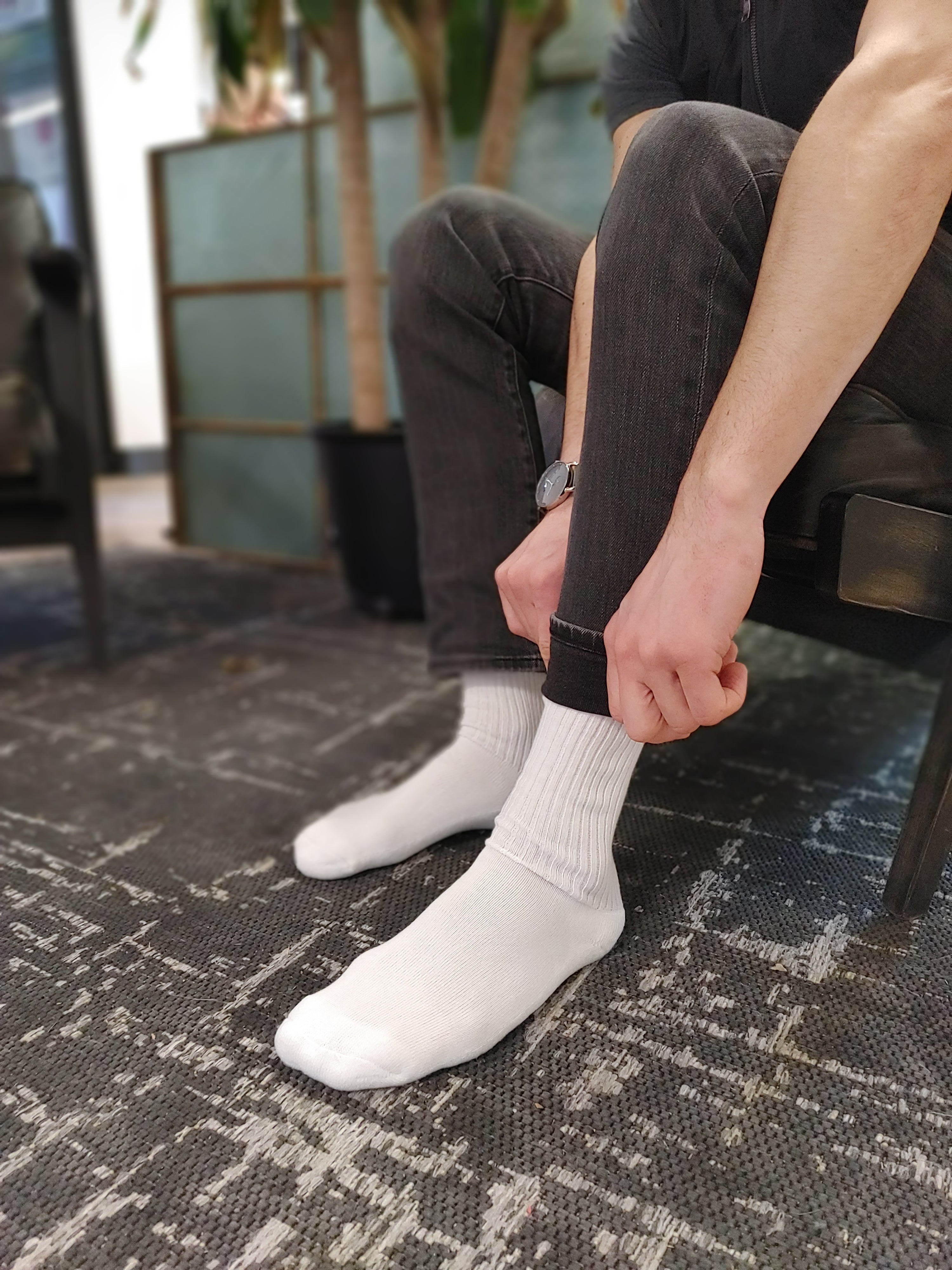 Mens white cotton best sale socks