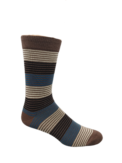 Multi Stripe Cotton Dress/Casual Socks  - 1 pair - CLEARANCE