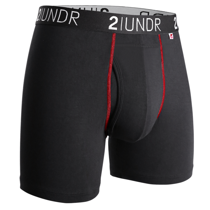2UNDR Swing Shift 6" Boxer Brief -  Black/Red