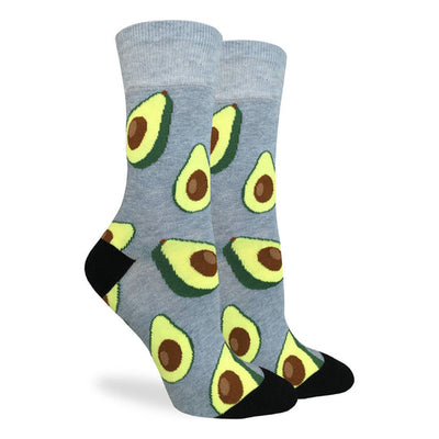"Avocado" Cotton Crew Socks by Good Luck Sock