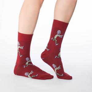 "Zombie" Cotton Crew Socks by Good Luck Sock