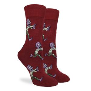 "Zombie" Cotton Crew Socks by Good Luck Sock - Medium