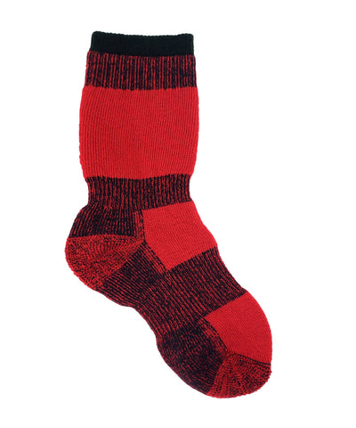 Red merino wool thermal socks