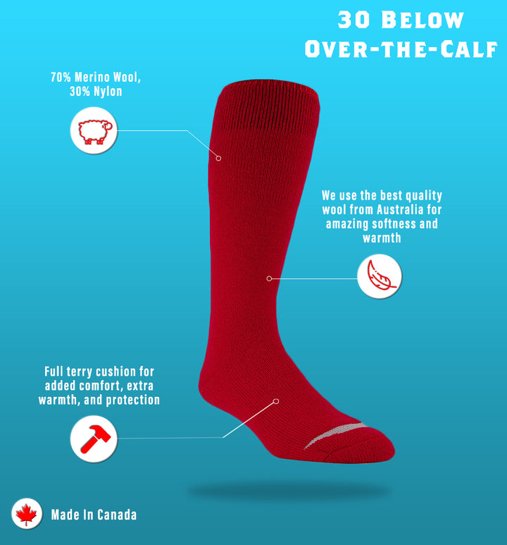 Over-the-Calf Thermal Socks Features 