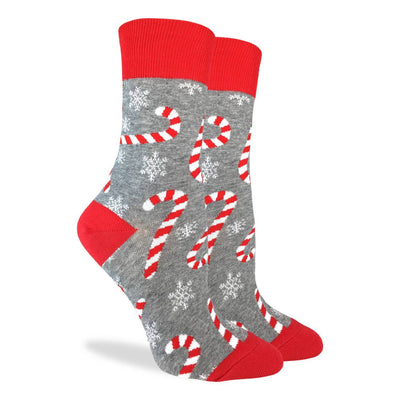 "Candy Canes" Cotton Crew Socks by Good Luck Sock