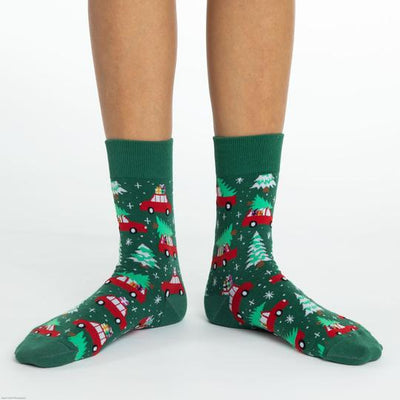 "Christmas Trees" Cotton Crew Socks by Good Luck Sock