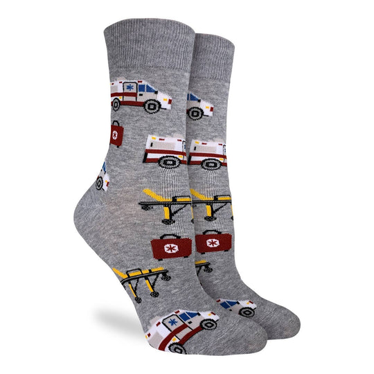 "Paramedic" Cotton Crew Socks by Good Luck Sock - Medium