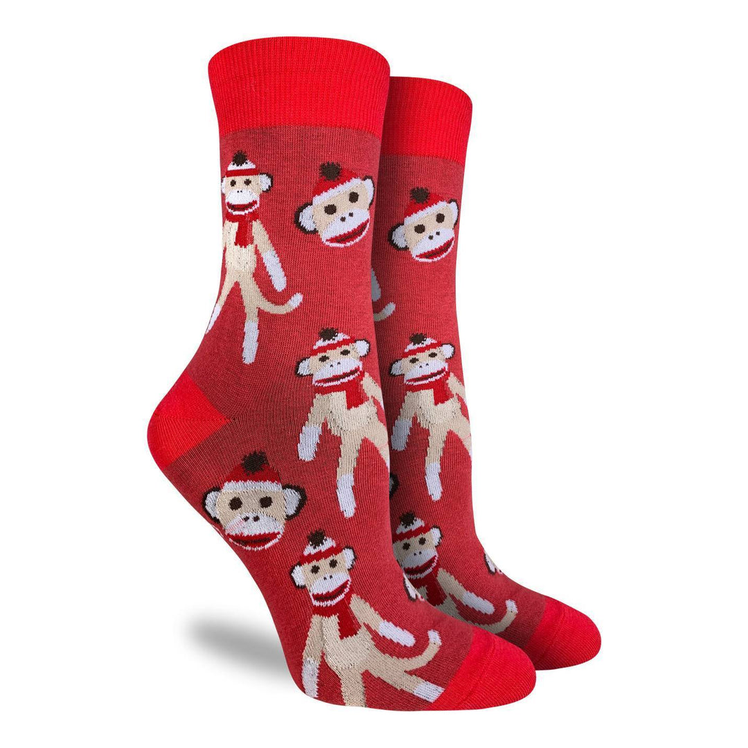 "Sock Monkeys" Cotton Crew Socks by Good Luck Sock