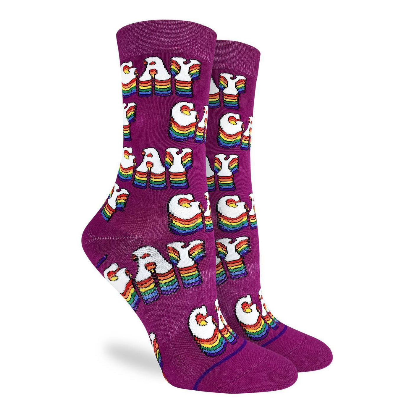 "Gay Pride" Cotton Crew Socks by Good Luck Sock