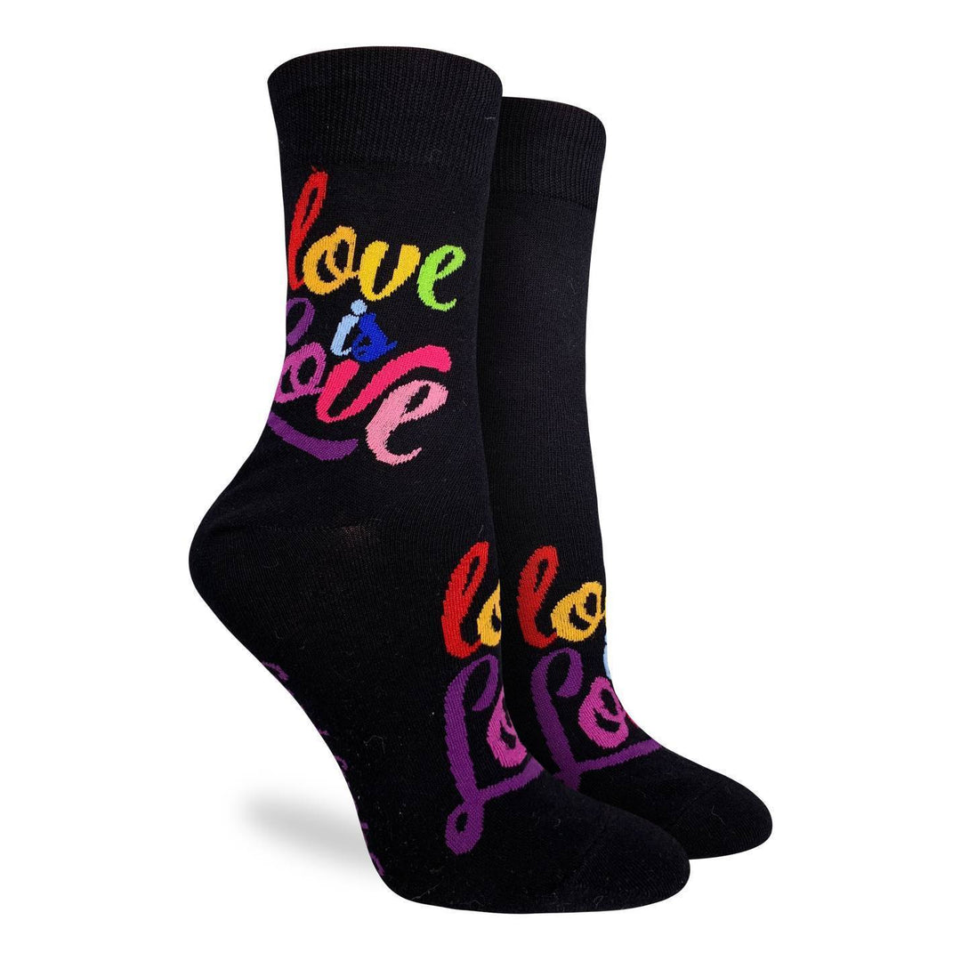 "Love is Love" Cotton Crew Socks by Good Luck Sock