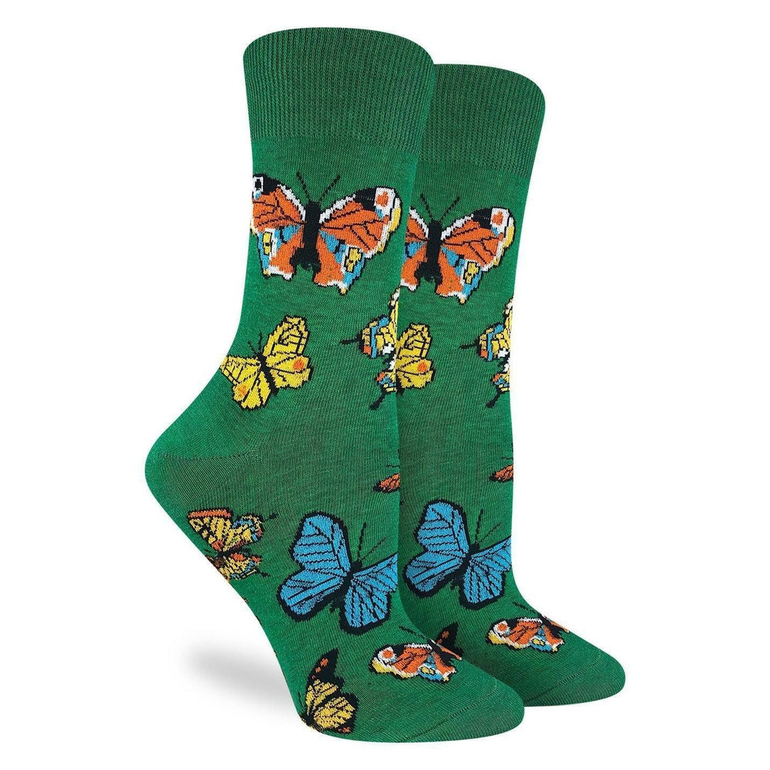 animal socks with butterflies