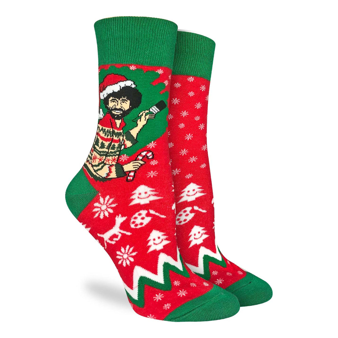 Bob Ross Christmas Crew Socks by Good Luck Sock - SALE – Great Sox